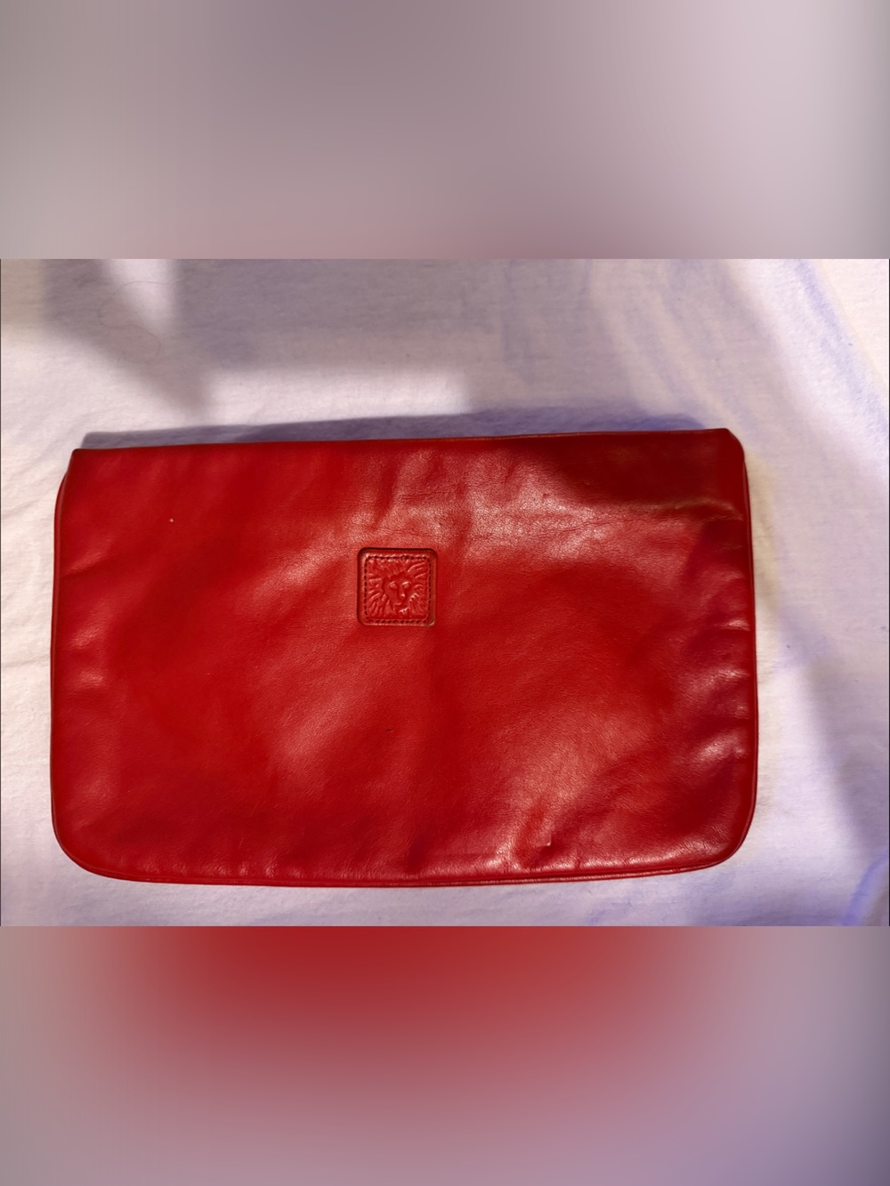 Vintage Red Leather Travel Pouch - Anne Klein for Calderon